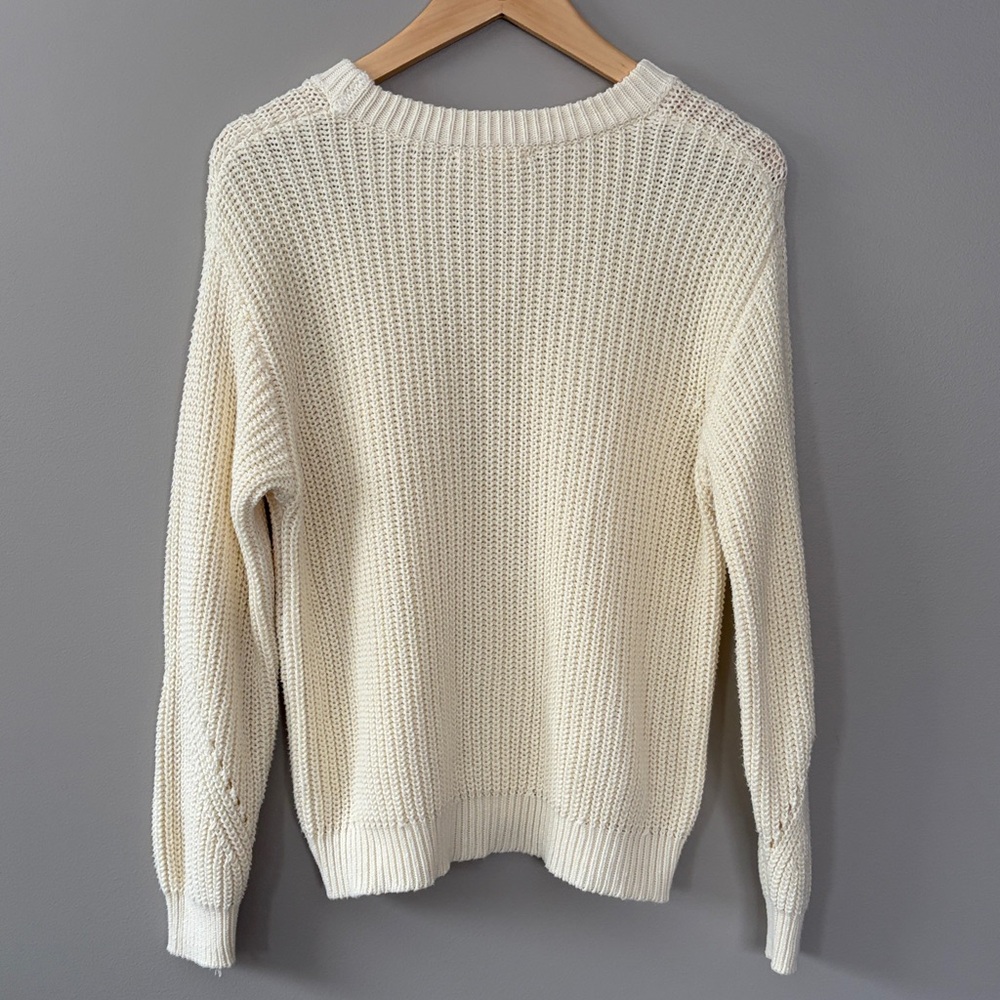Marine‎ Layer Ramona Crewneck Knit Sweater Size Small Cream Ivory - Picture 7 of 9